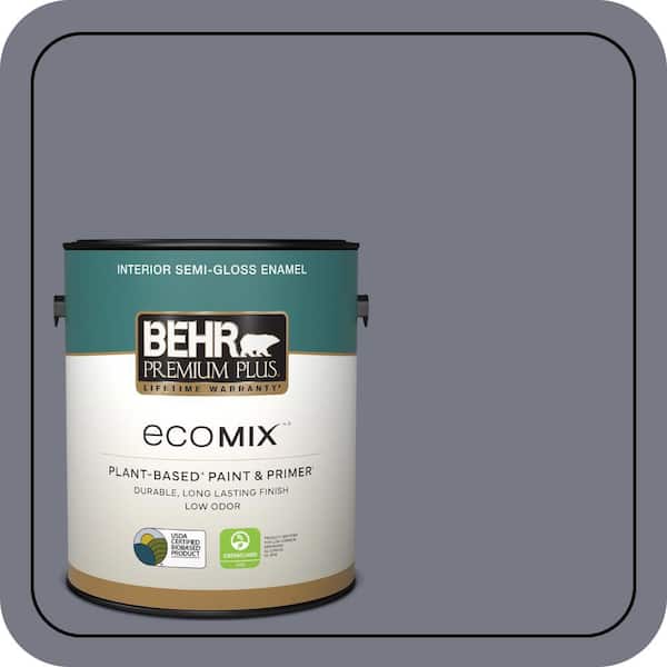 1 gal. #N540-5 Infamous Semi-Gloss Enamel EcoMix Plant-Based Interior Paint & Primer