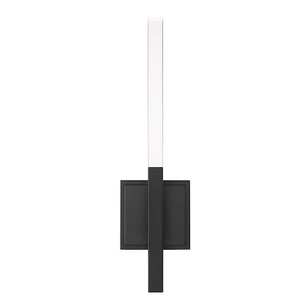 Eurofase Benicio 3.25 in. 2-Light Matte Black Integrated LED Vanity Light Bar with Clear Crystal Shade
