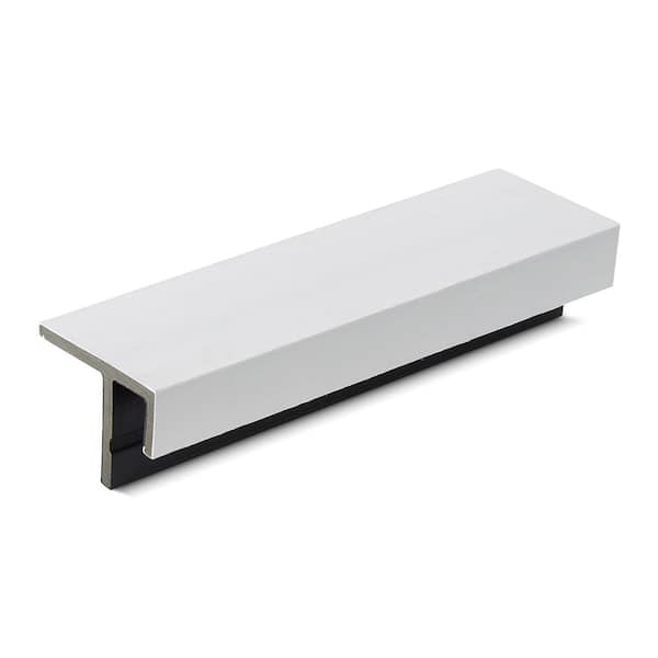 Unbranded 3.5 in. x 2.5 in. x 12 ft. Glacier White Designers F-Trim Composite Siding Board