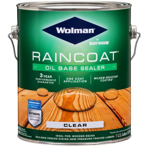 Wolman 1 gal. Raincoat Clear Oil-Based Water Repellent Exterior Wood Sealer (4-Pack)