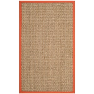 Natural Fiber Beige/Rust Doormat 2 ft. x 4 ft. Border Woven Area Rug