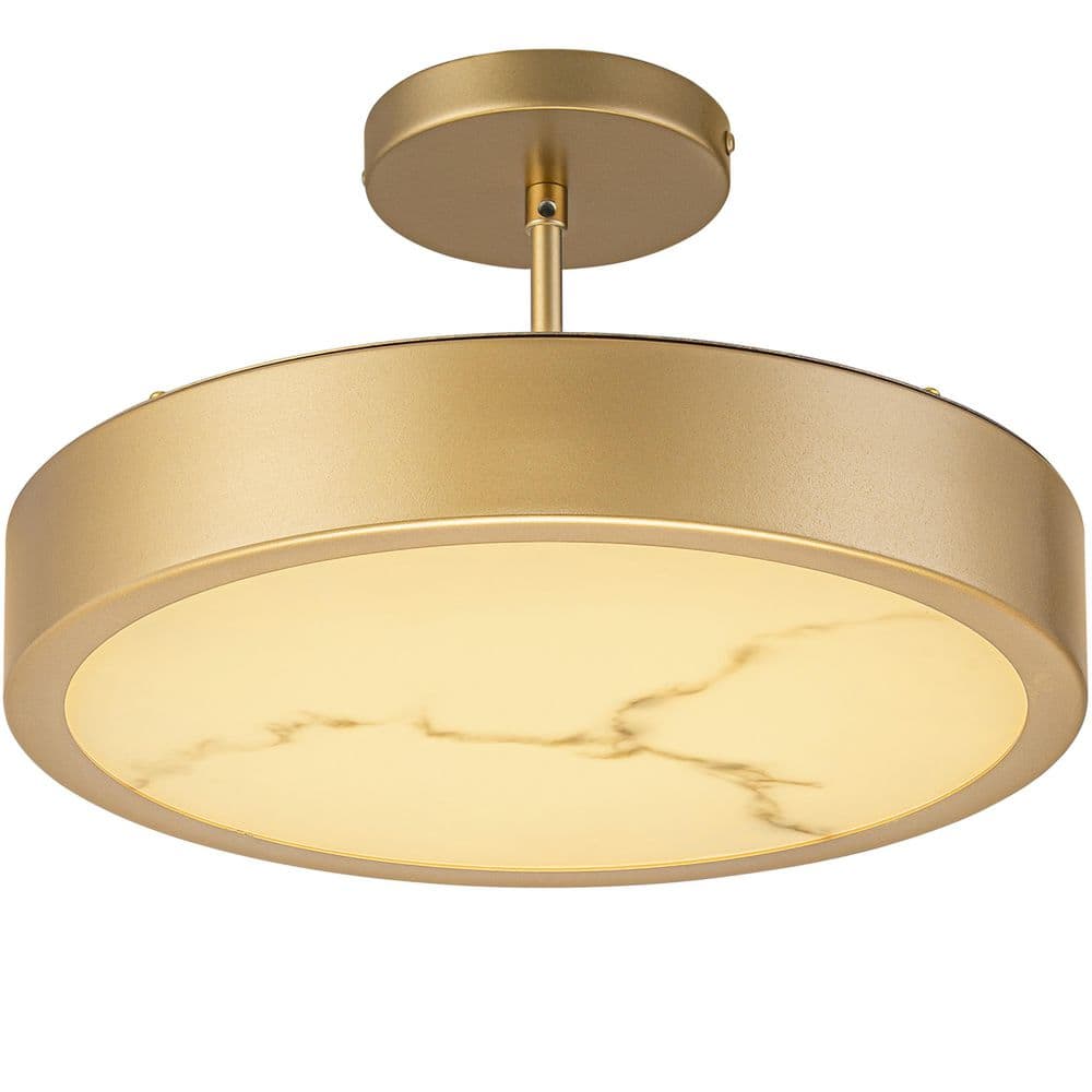 12 in. Gold LED Semi Flush Mount Ceiling Light,Modern Ceiling Light or Pendant ,Marble Look Shade for Kitchen Island price history on PriceWatchPro