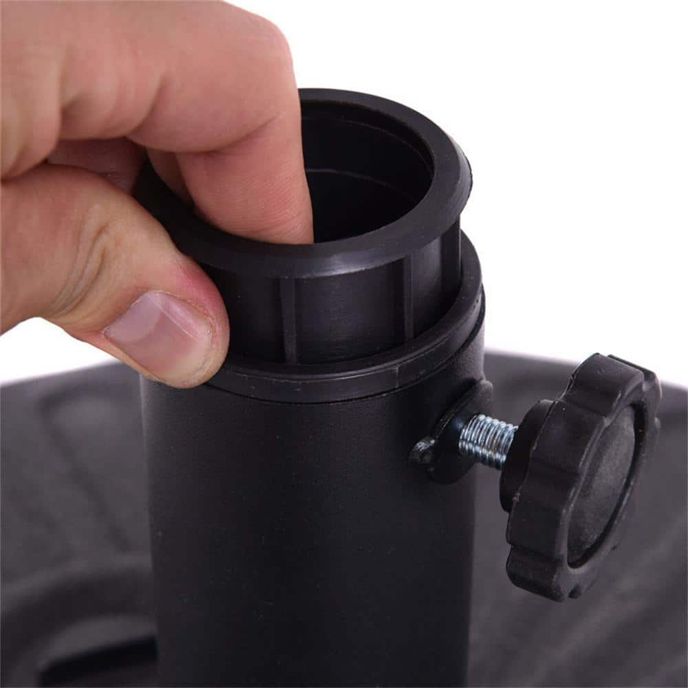 20'' Black Steel and HDPE Round Water Filled Umbrella Base