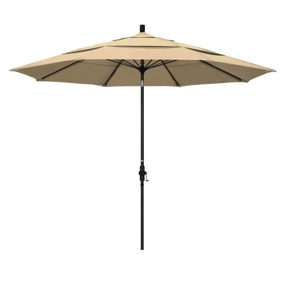 California Umbrella 11 ft. Fiberglass Collar Tilt Double Vented Patio ...