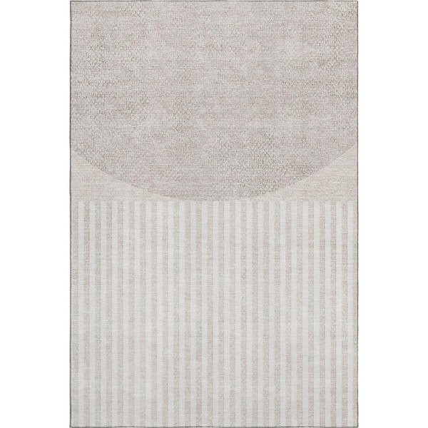 Mayfield Premium Machine Washable Abstract AMF2134 Putty 10 ft. x 14 ft. Area Rug