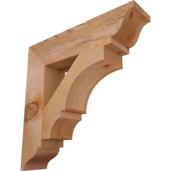 Ekena Millwork 4 in. x 18 in. x 18 in. Western Red Cedar Balboa Traditional Rough Sawn Bracket