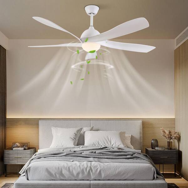 OUKANING 52 in. Indoor White Modern 6-Speed Reversible