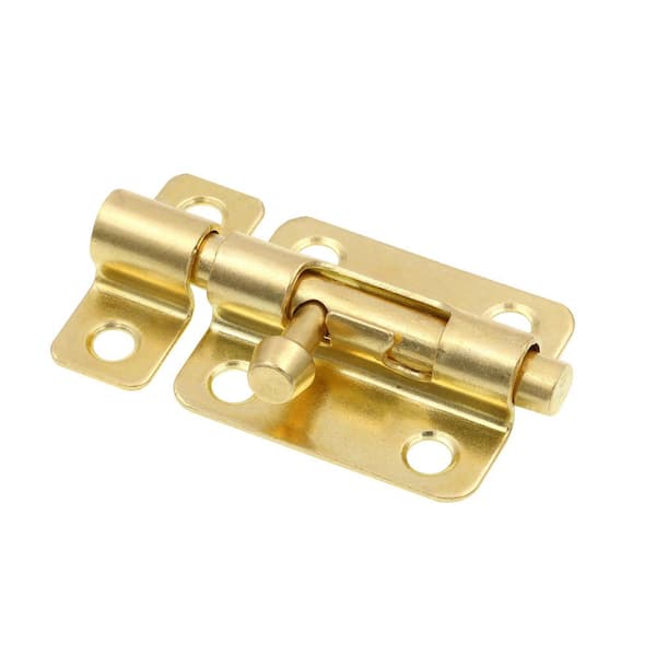 Door and Gate, Slide Barrel Bolt Latch 2-1/2 inch with Screws, Brass Plated (Single Pack)