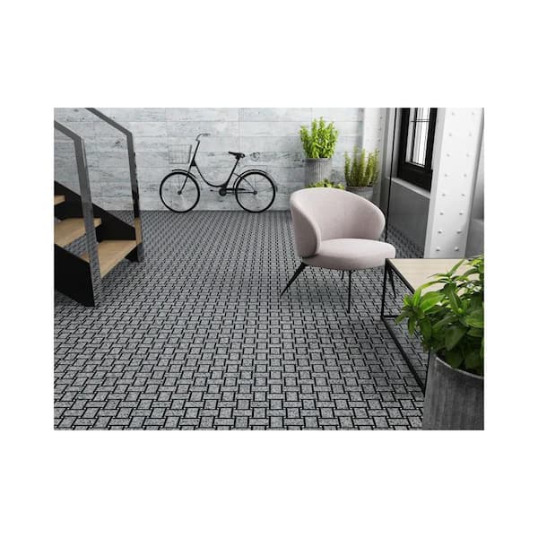 Stellare 4 in. x 5 in. Honed Charcoal Gray-Black Terrazzo Marble Mosaic Wall and Floor Tile Sample