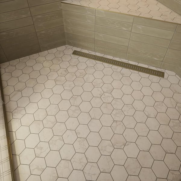 2 in. Hexagon Salt Off White 10.125 in. x 11.75 in. Hexagon Honed Marble Wall and Floor Mosaic Tile (12.39 sq. ft./Case)