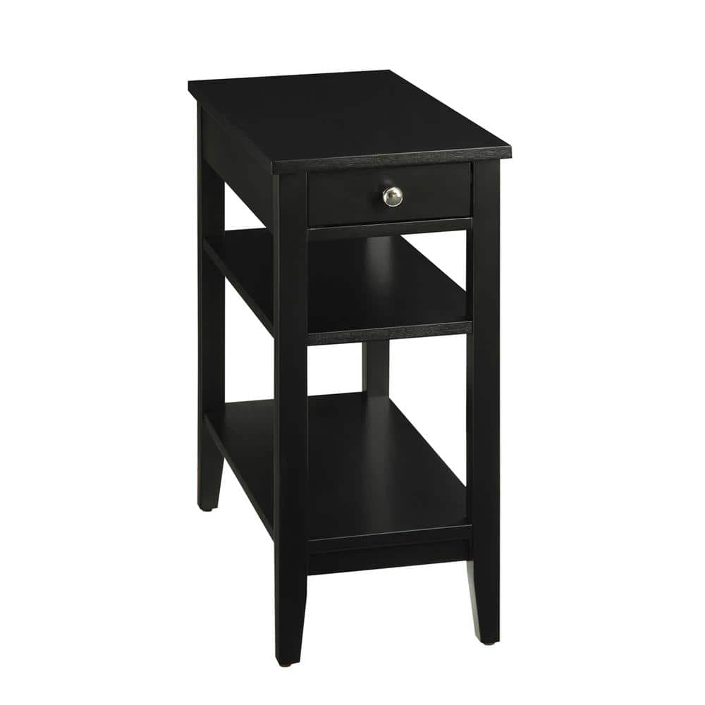 black accent table with drawer