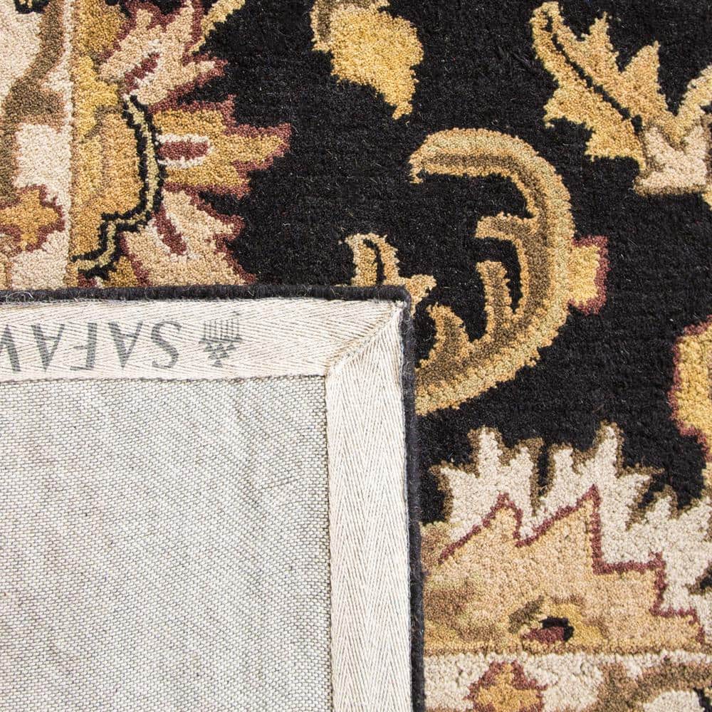 Classic Black and Gold Hand-Tufted Wool Area Rug 2'3" x 4'