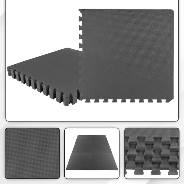Stalwart Grey 24 in. x 24 in. x 0.5 in. Interlocking EVA Foam