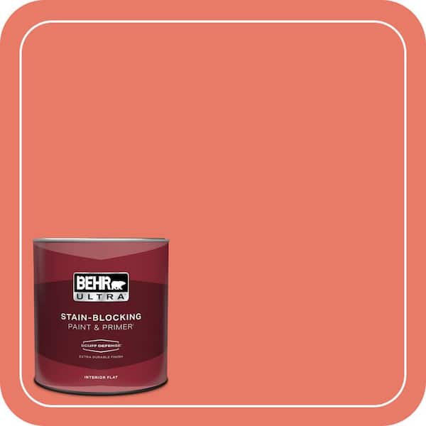 BEHR ULTRA 1 qt. #P180-5 Watermelon Slice Extra Durable Flat Interior Paint & Primer