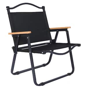 Folding Camp Chair for Adults with Handle and Storage Bag, for Leisure, Beach, Picnic, Fishing, Small Size, Black