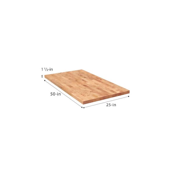 HARDWOOD REFLECTIONS - 4 ft. L x 25 in. D Unfinished Birch Solid Wood Butcher Block Countertop with Eased Edge