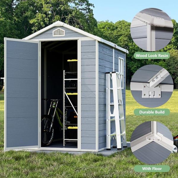 Costway 11.2 ft. W x 6.9 ft. D Metal Shed with 94.08 sq. ft