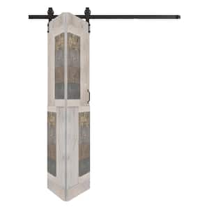 S Style 42in. x 84in. (21"x 84"x 2Panels) Multi-Textured Solid Wood Bi-Fold Door With Hardware Kit - Assembly Needed
