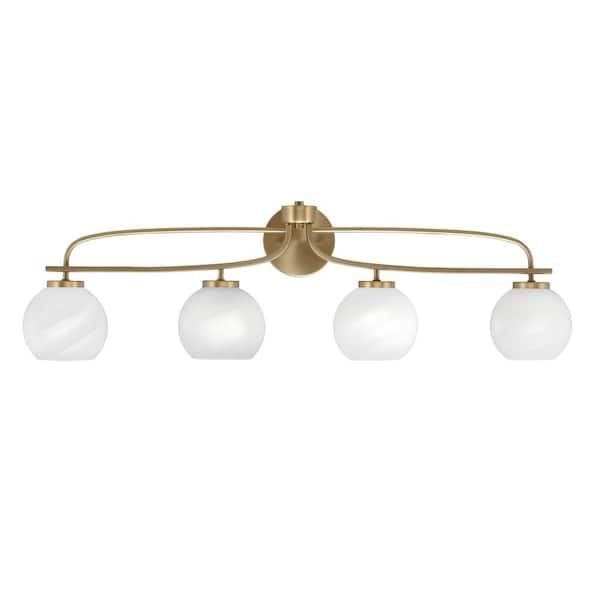 Lighting Theroy Olympia 37.75 in. 4-Light New Age Brass Vanity Light