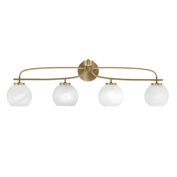Unbranded Olympia 37.75 in. 4-Light New Age Brass Vanity Light