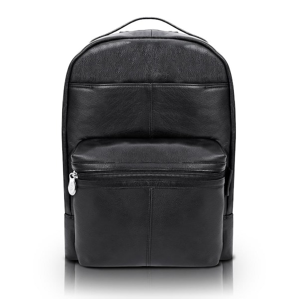 McKLEIN Parker 15 in. Black Pebble Grain Calfskin Leather Dual ...