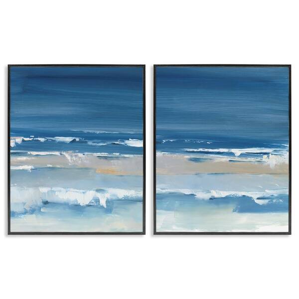 Crashing Beach Wave Shore by Ethan Harper 2 Piece Black Framed Giclee Art Print Coastal 30 in. x 24 in.