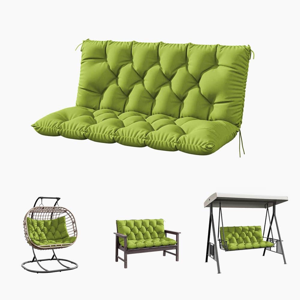 47 in. x 40 in. x 5 in. 2-Seater Contoured Replacement Outdoor Porch Swing Cushion with Backrest Bench Cushion Grass price history on PriceWatchPro