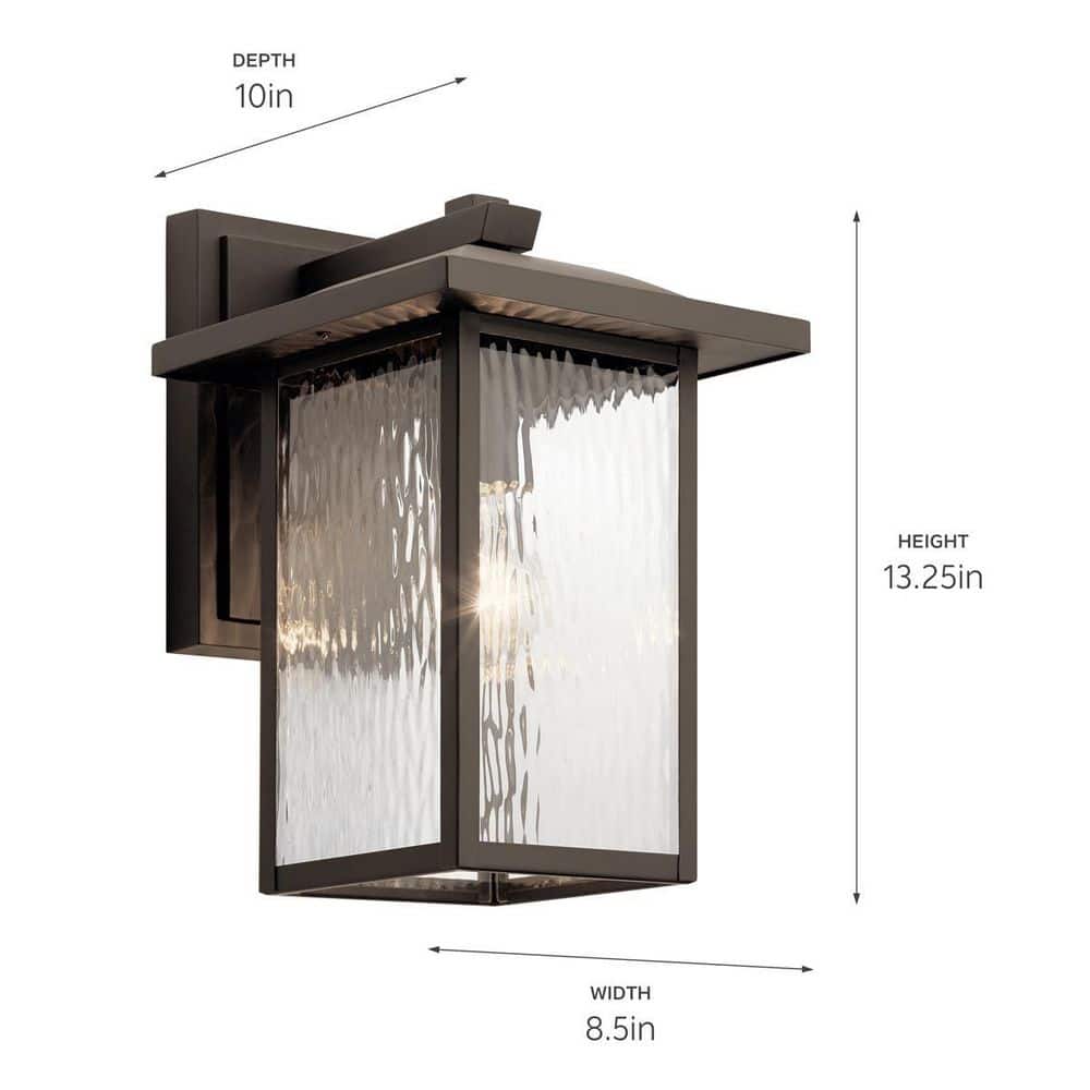 Bronze 13.25" Outdoor Wall Lantern with Clear Glass
