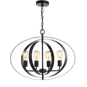 Killian 4-Watt 4-Light Dark Gray Pendant-Light with Metal Shade