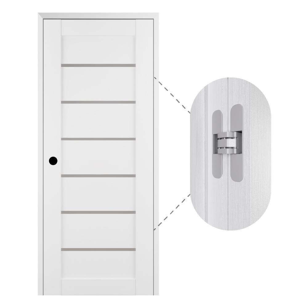 Alba White Frosted Glass Bianco Noble MDF Interior Door