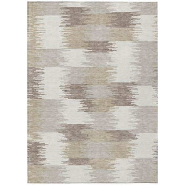 Chantille Machine Washable Indoor/Outdoor Abstract ACN2912 Ivory 5 ft. x 7 ft. 6 in. Area Rug