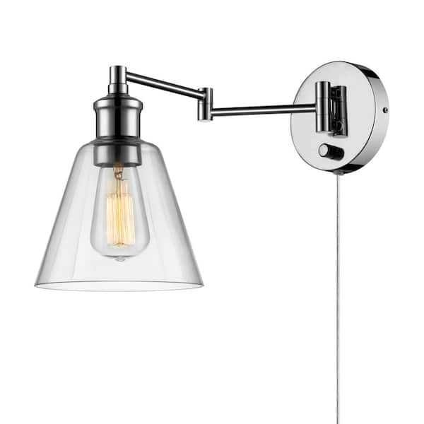 Globe Electric Leclair 1 Light Chrome, Swivel Arm Wall Lamp