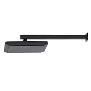 Claremont 1-Spray Patterns 9-5/8 in. Square Wall Mount Fixed Shower Head with Shower Arm in Matte Black