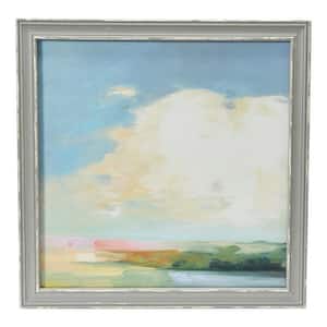 Wood Framed and Glass covered Abstract Landscape Art Print 24 in. x 24 in.