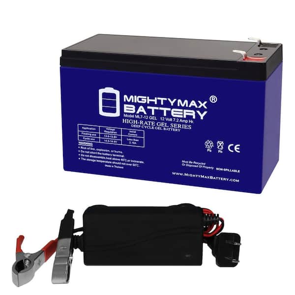 MIGHTY MAX BATTERY 12V 7AH GEL F1 Replacement Battery Compatible With Aqua-Vu AV715C Underwater Camera + 12V Charger