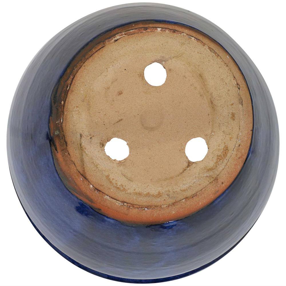 Imperial Blue Large Ceramic Indoor/Outdoor Planter with Glazed Finish