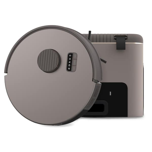 Bio Robot Vacuum & Mop with Smart Navigation in Riverstone Brown, Odor Filtering 100-Day Dock, made of Bio-Based Plastic