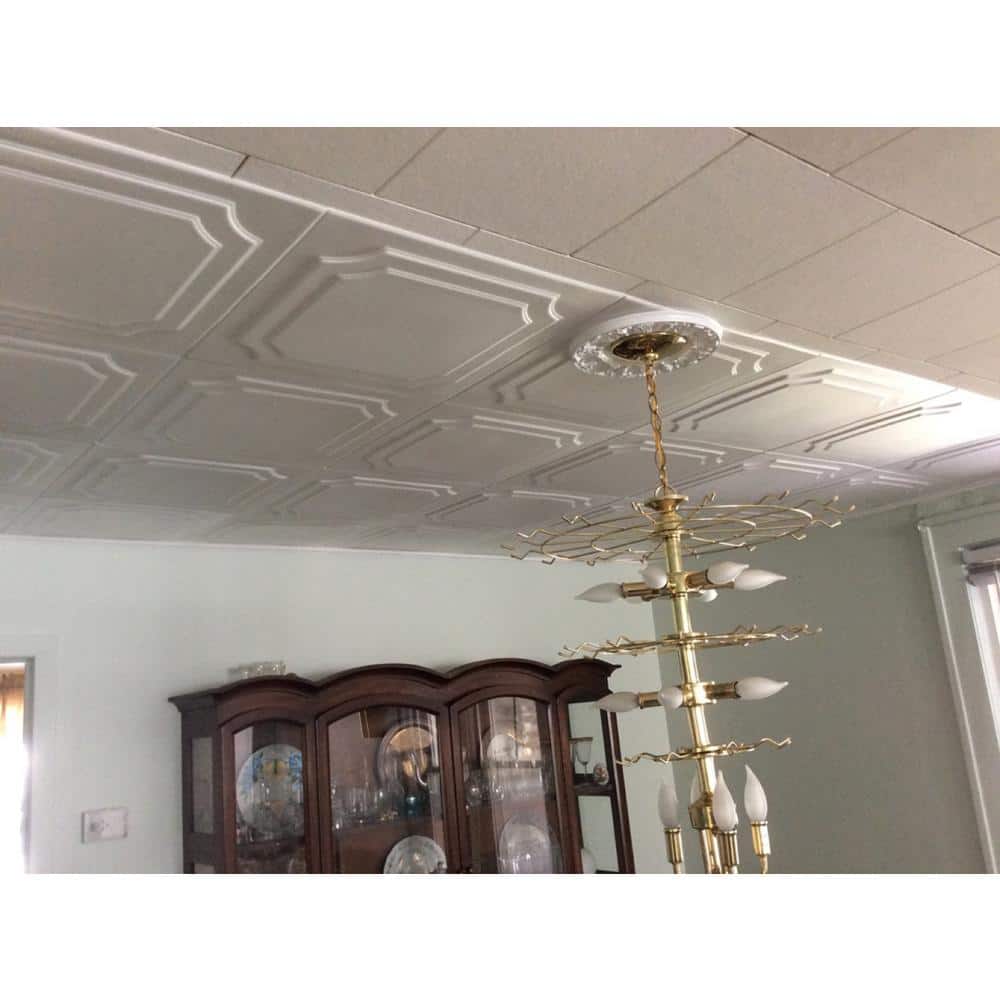 Plain White Square Foam Glue-Up Ceiling Tile