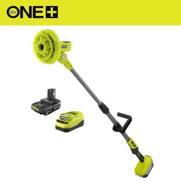 ONE+ 18V Cordless Telescoping Power Scrubber Kit with 2.0 Ah Battery and Charger