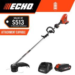 ECHO 56V Brushless Cordless Battery Attachment Capable 16 in. String Trimmer w/ Speed-Feed Head and 2.5Ah Battery and Charger