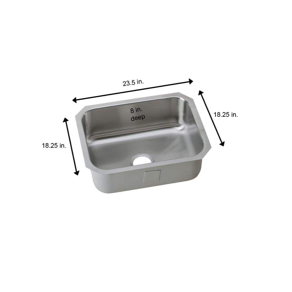 Elkay 24" Satin Stainless Steel Undermount Single Bowl Kitchen Sink