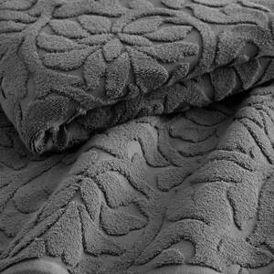 Turkish Cotton Gray Sculpted Bath Towel (Set of 2)