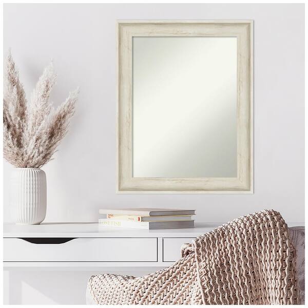 Amanti Art Regal Birch Cream Framed Floor Leaner Mirror in White