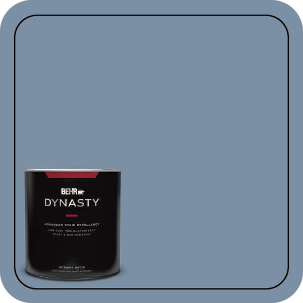 BEHR DYNASTY 1 qt. #S510-4 Jean Jacket Blue One-Coat Hide Matte Interior Stain-Blocking Paint and Primer