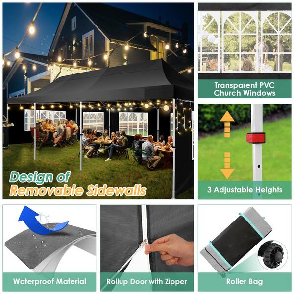 COBIZI 354'' W x 118'' D Pop up Canopy with 8 Removable Sidewalls