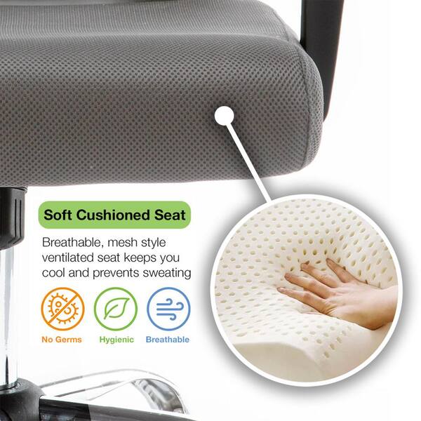 VANDUE - Zuna Black and Gray Ergonomic Mesh Mid Back Office Desk Rolling Chair