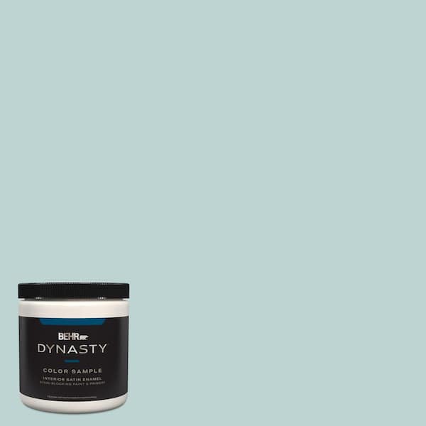 BEHR DYNASTY 8 oz. #500E-3 Rain Washed Satin Enamel Stain-Blocking ...