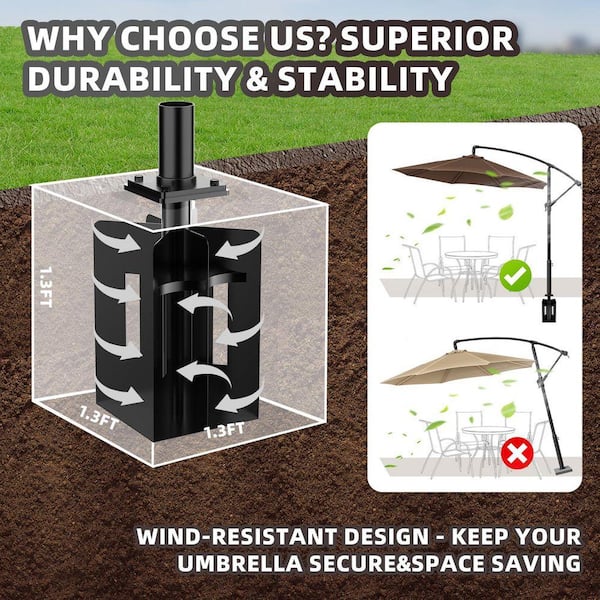 inground patio umbrella holder Offset Base with Wheels This underground base is both affordable and versatile In-ground Umbrella Base for Offset