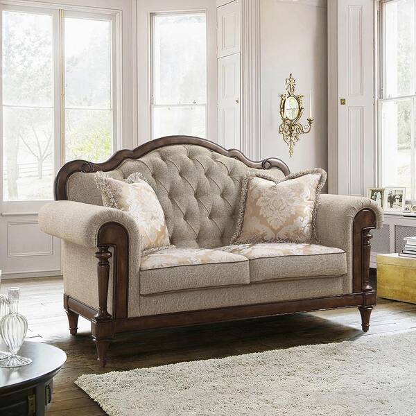 Lazzara Cody 91 in. W. Rolled Arm Textured Fabric Rectangle 3