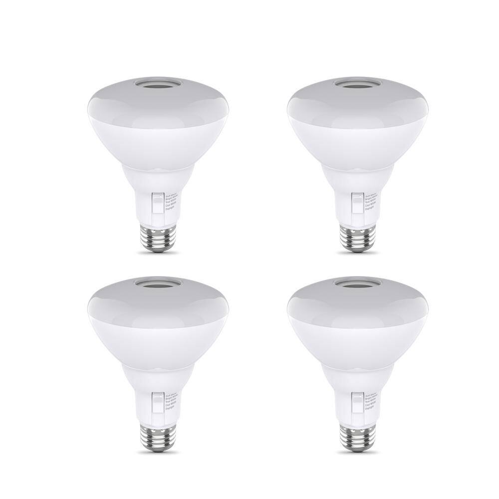 65-Watt Equivalent BR30 Dimmable Bluetooth Speaker LED Flood Light Bulb Adjustable White (4-Pack) price history on PriceWatchPro